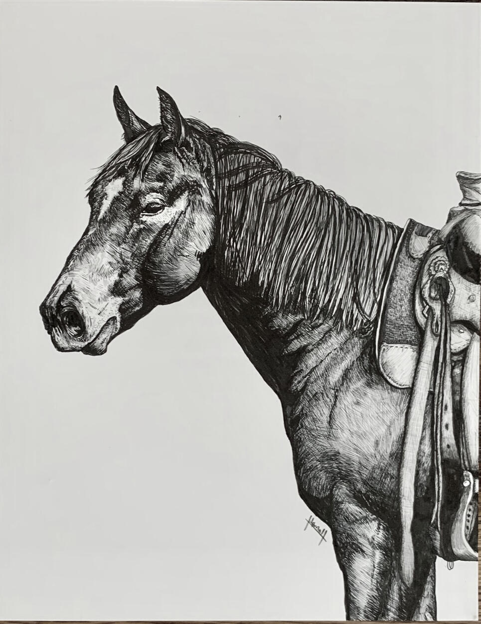 a pen and ink drawing commission for a client