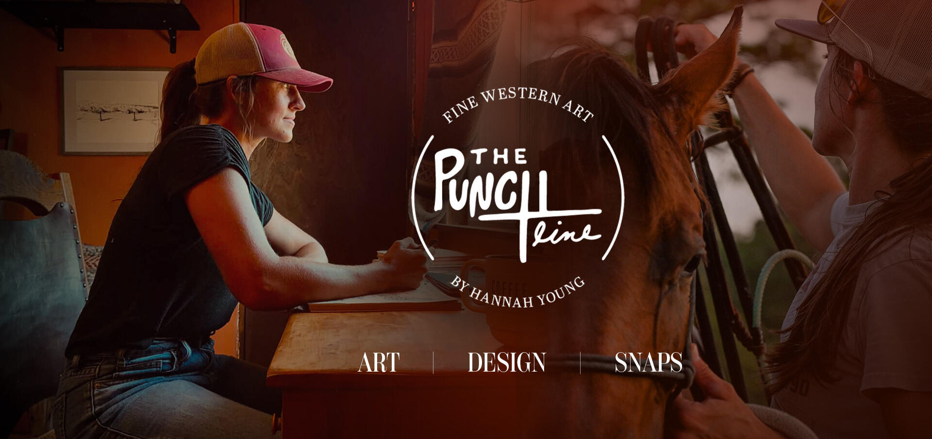 The Punchline Fine Western Art header art design and snaps header for The Punchline Fine Western Art